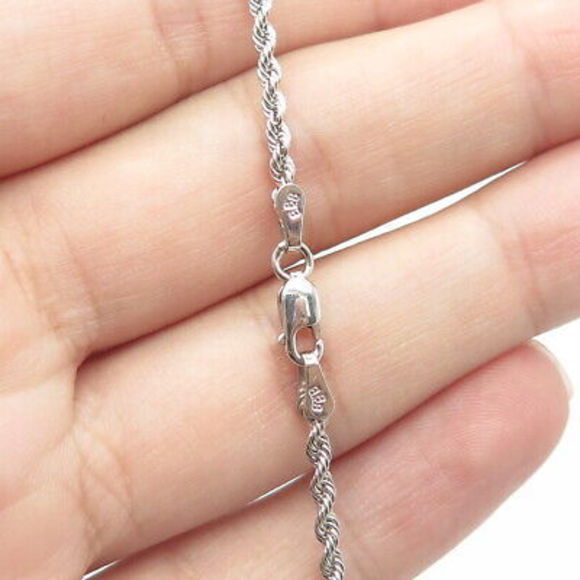 BAILEY BANK BIDDLE 925 Sterling Silver Vintage Peru Twisted Rope Necklace 18" - Picture 5 of 9